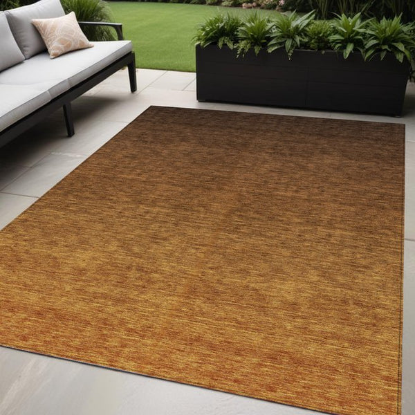 Homeroots 3' Beige Tan And Taupe Ombre Washable Area Rug - Stylish Design For Indoor And Outdoor Spaces 5' X 8' Polyester 588553