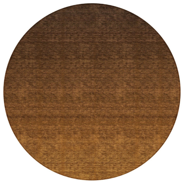HomeRoots 5' Chocolate and Brown Ombre Area Rug - Stylish, Washable, Stain-Resistant for Indoor & Outdoor Use 8' Round 588554