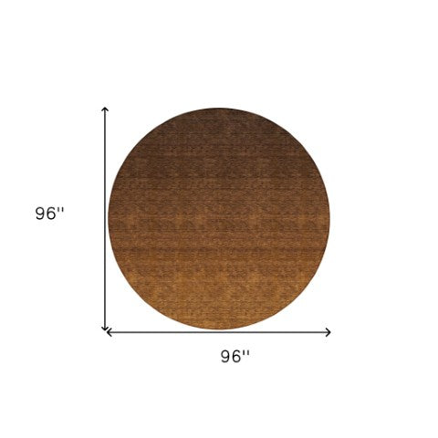 Homeroots 3' Beige Tan And Taupe Ombre Washable Area Rug - Stylish Design For Indoor And Outdoor Spaces 8' Round Polyester 588554