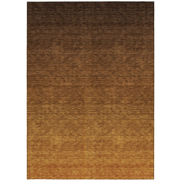 Homeroots 3' Beige Tan And Taupe Ombre Washable Area Rug - Stylish Design For Indoor And Outdoor Spaces 8' X 10' Polyester 588555