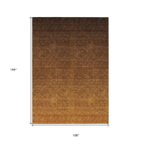 Homeroots 3' Beige Tan And Taupe Ombre Washable Area Rug - Stylish Design For Indoor And Outdoor Spaces 9' X 12' Polyester 588556