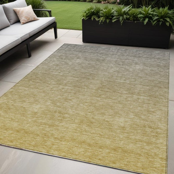 Homeroots 3' Beige Tan And Taupe Ombre Washable Area Rug - Stylish Design For Indoor And Outdoor Spaces 5' X 8' Polyester 588565