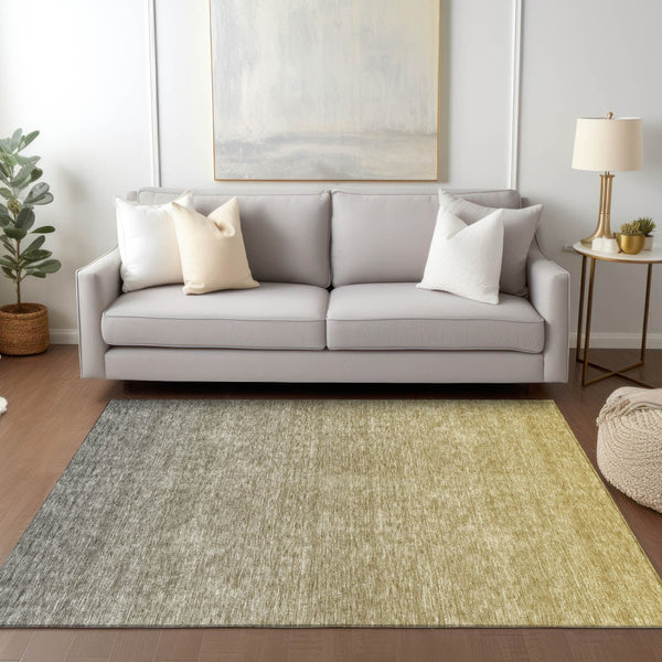 Homeroots 3' Beige Tan And Taupe Ombre Washable Area Rug - Stylish Design For Indoor And Outdoor Spaces 5' X 8' Polyester 588565