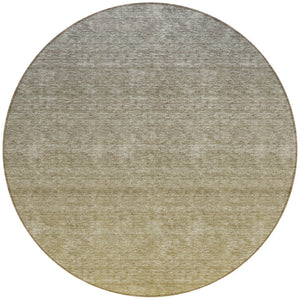 Homeroots 3' Beige Tan And Taupe Ombre Washable Area Rug - Stylish Design For Indoor And Outdoor Spaces 8' Round Polyester 588566