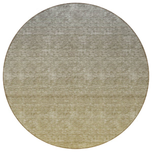 Homeroots 3' Beige Tan And Taupe Ombre Washable Area Rug - Stylish Design For Indoor And Outdoor Spaces 8' Round Polyester 588566