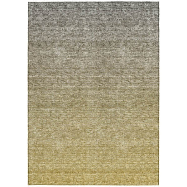 Homeroots 3' Beige Tan And Taupe Ombre Washable Area Rug - Stylish Design For Indoor And Outdoor Spaces 8' X 10' Polyester 588567