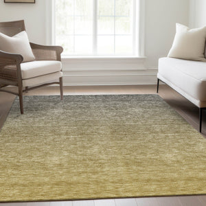 Homeroots 3' Beige Tan And Taupe Ombre Washable Area Rug - Stylish Design For Indoor And Outdoor Spaces 8' X 10' Polyester 588567