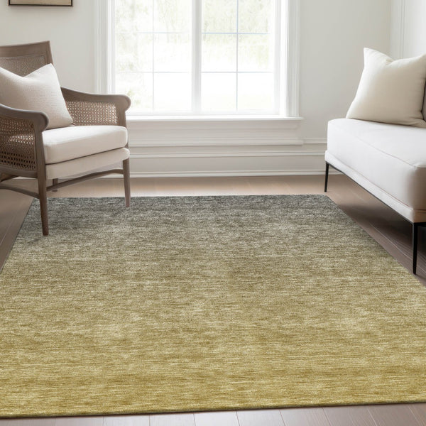 Homeroots 3' Beige Tan And Taupe Ombre Washable Area Rug - Stylish Design For Indoor And Outdoor Spaces 8' X 10' Polyester 588567