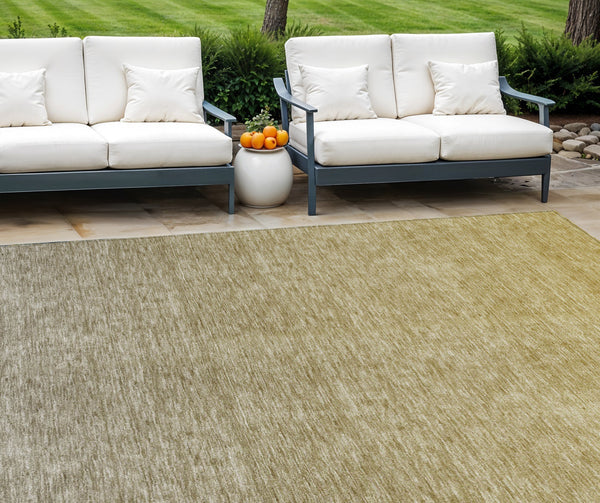 Homeroots 3' Beige Tan And Taupe Ombre Washable Area Rug - Stylish Design For Indoor And Outdoor Spaces 9' X 12' Polyester 588568