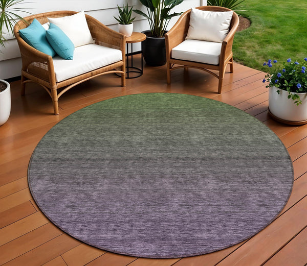 Homeroots 3' Beige Tan And Taupe Ombre Washable Area Rug - Stylish Design For Indoor And Outdoor Spaces 8' Round Polyester 588572