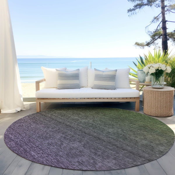 Homeroots 3' Beige Tan And Taupe Ombre Washable Area Rug - Stylish Design For Indoor And Outdoor Spaces 8' Round Polyester 588572