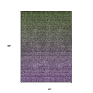 Homeroots 3' Beige Tan And Taupe Ombre Washable Area Rug - Stylish Design For Indoor And Outdoor Spaces 10' X 14' Polyester 588575