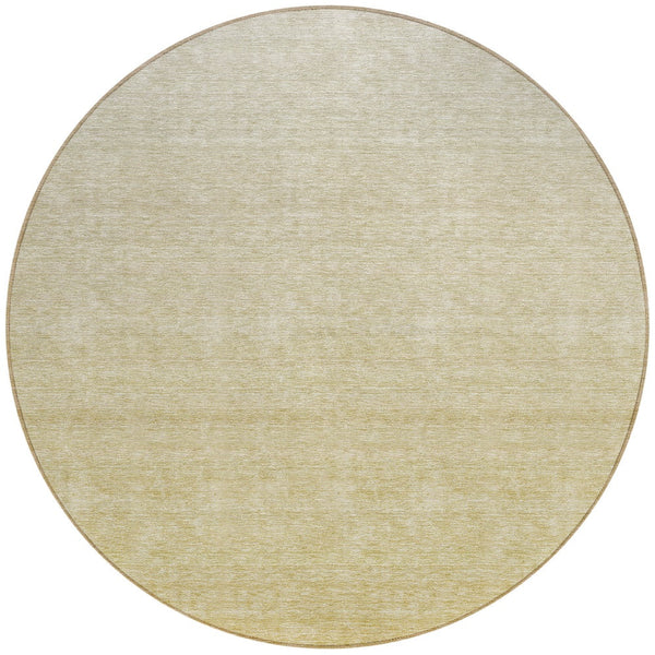 Homeroots 3' Beige Tan And Taupe Ombre Washable Area Rug - Stylish Design For Indoor And Outdoor Spaces 8' Round Polyester 588584