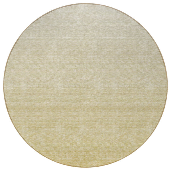 Homeroots 3' Beige Tan And Taupe Ombre Washable Area Rug - Stylish Design For Indoor And Outdoor Spaces 8' Round Polyester 588584