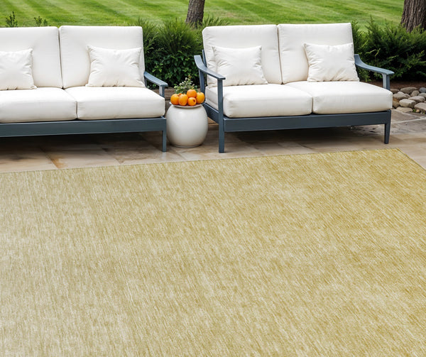 Homeroots 3' Beige Tan And Taupe Ombre Washable Area Rug - Stylish Design For Indoor And Outdoor Spaces 8' X 10' Polyester 588585