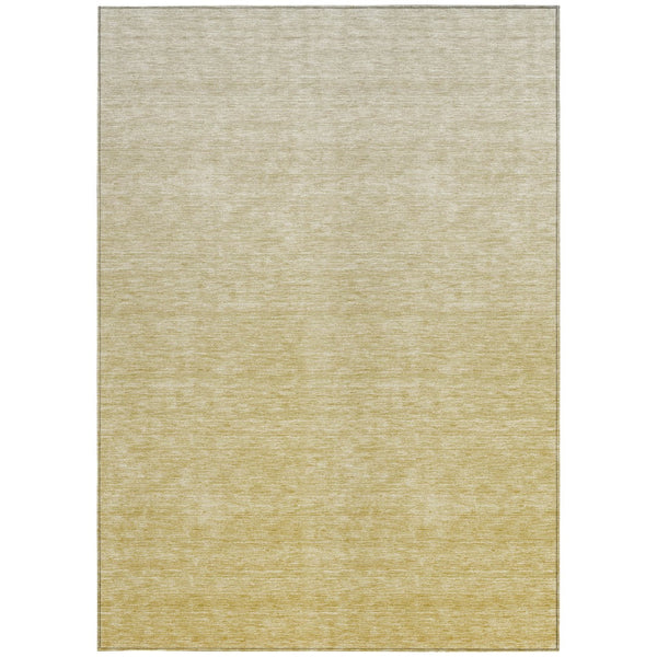 Homeroots 3' Beige Tan And Taupe Ombre Washable Area Rug - Stylish Design For Indoor And Outdoor Spaces 9' X 12' Polyester 588586