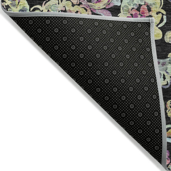 Homeroots 3' Artichoke Green And Pink Paisley Washable Area Rug - Perfect For Indoor And Outdoor Spaces! 5' X 8' Polyester 588595