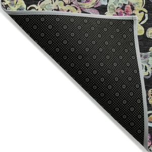 Homeroots 3' Artichoke Green And Pink Paisley Washable Area Rug - Perfect For Indoor And Outdoor Spaces! 8' X 10' Polyester 588597