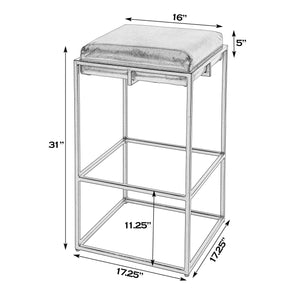 Butler Specialty Company 31" Leather & Iron Backless Bar Stool - Stylish Comfort For Any Home Bar Brown,Black Iron,Leather,Engineered Wood 5886344-butler