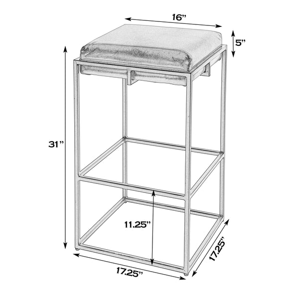 Butler Specialty Company 31" Leather & Iron Backless Bar Stool - Stylish Comfort For Any Home Bar Brown,Black Iron,Leather,Engineered Wood 5886344-butler