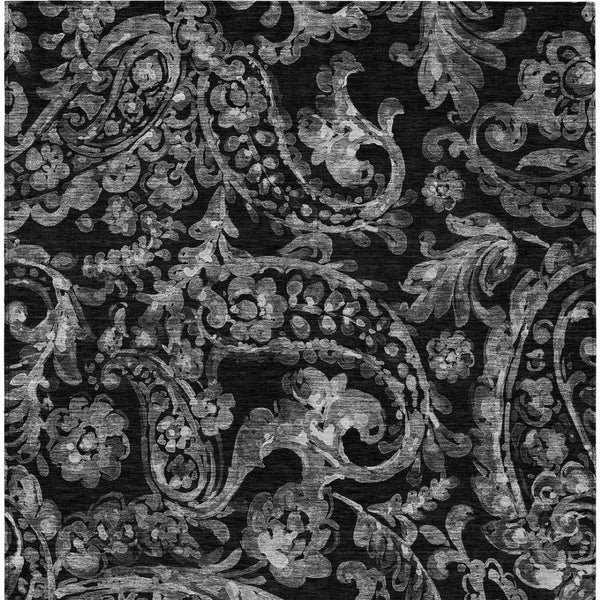 HomeRoots 9' Elegant Paisley Area Rug - Versatile Indoor/Outdoor Design, Durable, Washable, Modern Style 9' X 12' 588634