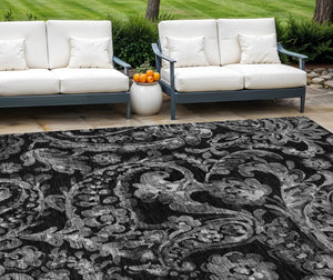 HomeRoots 9' Elegant Paisley Area Rug - Versatile Indoor/Outdoor Design, Durable, Washable, Modern Style 9' X 12' 588634