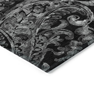 HomeRoots 9' Elegant Paisley Area Rug - Versatile Indoor/Outdoor Design, Durable, Washable, Modern Style 9' X 12' 588634