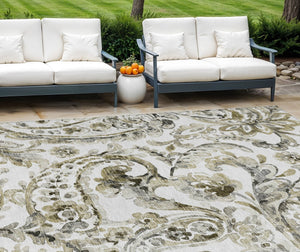 HomeRoots 9' Timeless Brown Ivory Tan Paisley Indoor Outdoor Rug - Durable, Washable, Family-Friendly Design 9' X 12' 588640