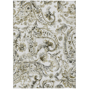 HomeRoots 9' Timeless Brown Ivory Tan Paisley Indoor Outdoor Rug - Durable, Washable, Family-Friendly Design 9' X 12' 588640