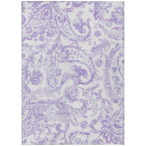 HomeRoots 9' Elegant Lavender Ivory Purple Paisley Indoor Outdoor Area Rug for Stylish Living Spaces 9' X 12' 588652
