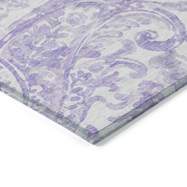 HomeRoots 9' Elegant Lavender Ivory Purple Paisley Indoor Outdoor Area Rug for Stylish Living Spaces 9' X 12' 588652