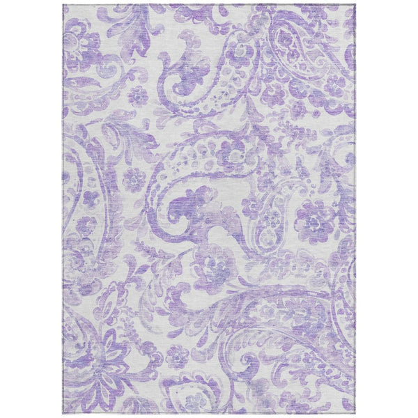 HomeRoots 9' Elegant Lavender Ivory Purple Paisley Indoor Outdoor Area Rug for Stylish Living Spaces 9' X 12' 588652