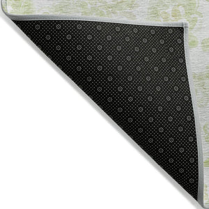 HomeRoots 9' Sage Green and Ivory Paisley Area Rug - Durable, Washable Design for Indoor and Outdoor Spaces 9' X 12' 588658