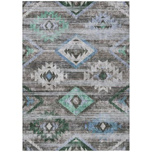 HomeRoots 9' Southwestern Indoor Outdoor Area Rug - Durable, Washable, Geometric Design for Cozy Spaces 9' X 12' 588676