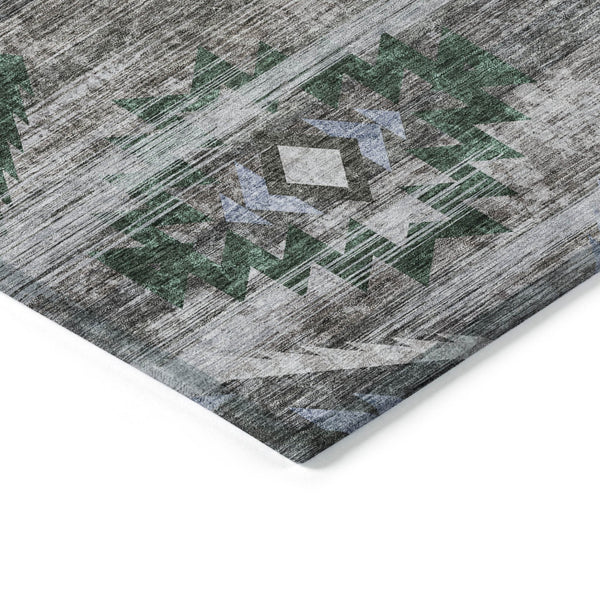 Homeroots 3' Brown Beige And Blue Southwestern Washable Area Rug For Indoor Outdoor Spaces, Durable Design 10' X 14' Polyester 588677