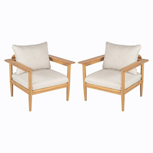 English Elm Christopher Knight Home® - Terassi Outdoor Lounge Chairs Set Of 2 - Durable Acacia Wood With Cushioned Comfort For Relaxation N775P248815T-S2
