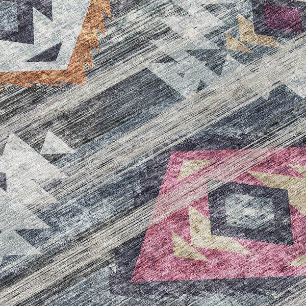 Homeroots 3' Brown Beige And Blue Southwestern Washable Area Rug For Indoor Outdoor Spaces, Durable Design 10' X 14' Polyester 588683