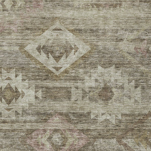 Homeroots 3' Aqua Turquoise Southwestern Area Rug - Stylish Washable Design For Indoor & Outdoor Use 5' X 8' Polyester 588691