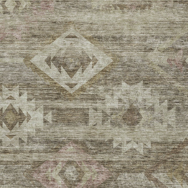 Homeroots 3' Aqua Turquoise Southwestern Area Rug - Stylish Washable Design For Indoor & Outdoor Use 5' X 8' Polyester 588691