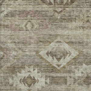 Homeroots 3' Aqua Turquoise Southwestern Area Rug - Stylish Washable Design For Indoor & Outdoor Use 8' X 10' Polyester 588693