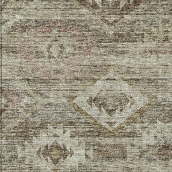 Homeroots 3' Aqua Turquoise Southwestern Area Rug - Stylish Washable Design For Indoor & Outdoor Use 8' X 10' Polyester 588693