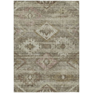 HomeRoots 5' Southwestern Indoor Outdoor Area Rug in Earthy Brown and Beige for Stylish, Low-Maintenance Living 10' X 14' 588695