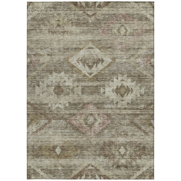 Homeroots 3' Aqua Turquoise Southwestern Area Rug - Stylish Washable Design For Indoor & Outdoor Use 10' X 14' Polyester 588695