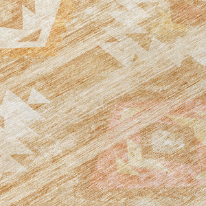 Homeroots 3' Aqua Turquoise Southwestern Area Rug - Stylish Washable Design For Indoor & Outdoor Use 8' Round Polyester 588704