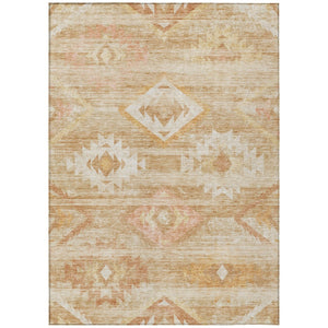 HomeRoots 5' Copper Terra Cotta and Ivory Southwestern Indoor Outdoor Area Rug - Durable, Washable Charm 8' X 10' 588705