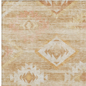 Homeroots 3' Aqua Turquoise Southwestern Area Rug - Stylish Washable Design For Indoor & Outdoor Use 8' X 10' Polyester 588705