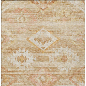 Homeroots 3' Aqua Turquoise Southwestern Area Rug - Stylish Washable Design For Indoor & Outdoor Use 9' X 12' Polyester 588706