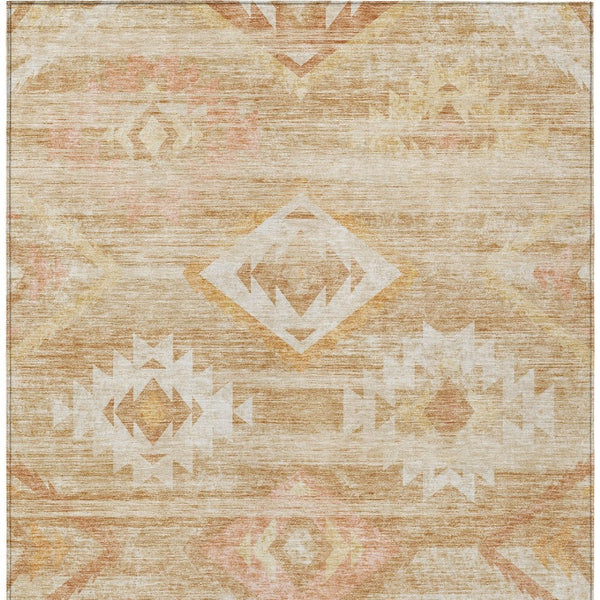 Homeroots 3' Aqua Turquoise Southwestern Area Rug - Stylish Washable Design For Indoor & Outdoor Use 9' X 12' Polyester 588706