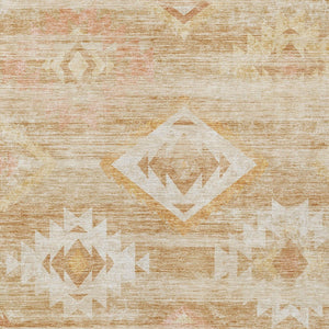 Homeroots 3' Aqua Turquoise Southwestern Area Rug - Stylish Washable Design For Indoor & Outdoor Use 9' X 12' Polyester 588706