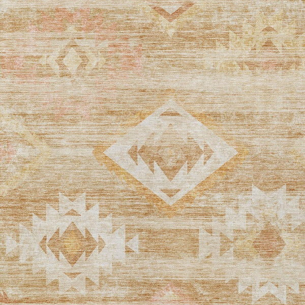 Homeroots 3' Aqua Turquoise Southwestern Area Rug - Stylish Washable Design For Indoor & Outdoor Use 9' X 12' Polyester 588706